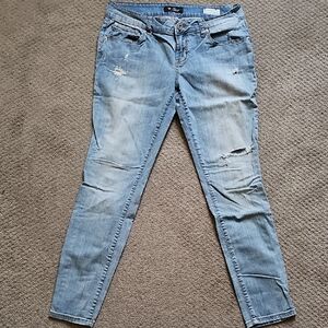 Guess Light Blue Distressed Skinny Jeans